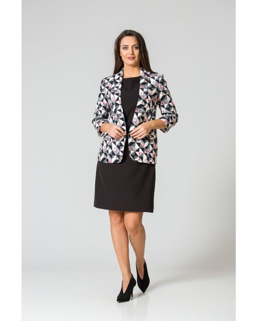 Sacou casual cu imprimeu geometric DP156 - Img 1