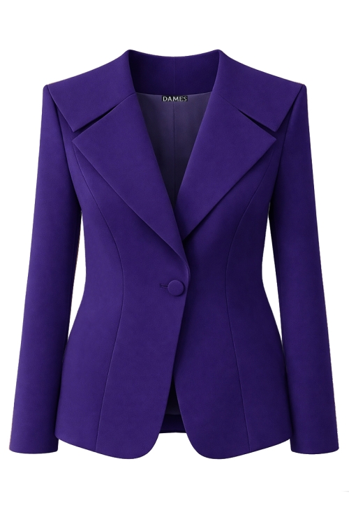 Sacou dama violet elegant cu rever marinar