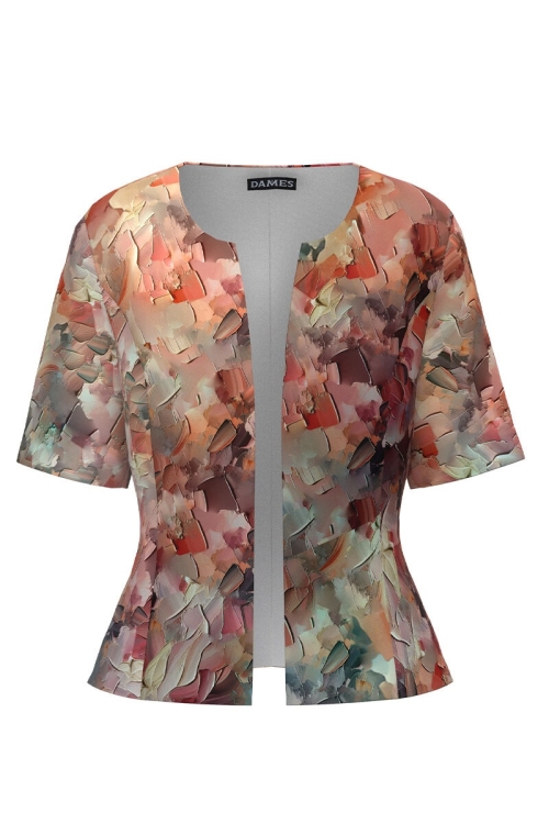 Sacou de vara cu maneca scurta imprimat multicolor SS24 - Img 2