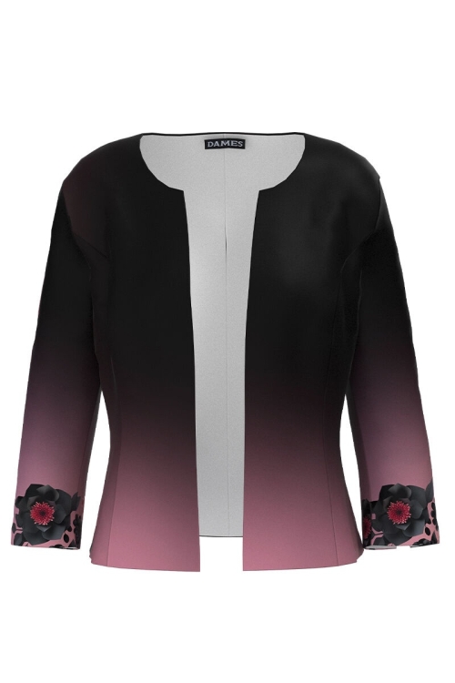 Sacou in degrade cambrat imprimat cu model floral CMD3695 - Img 2