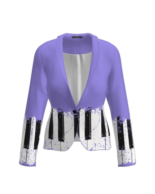 Sacou lila cambrat imprimat Piano CMD2826
