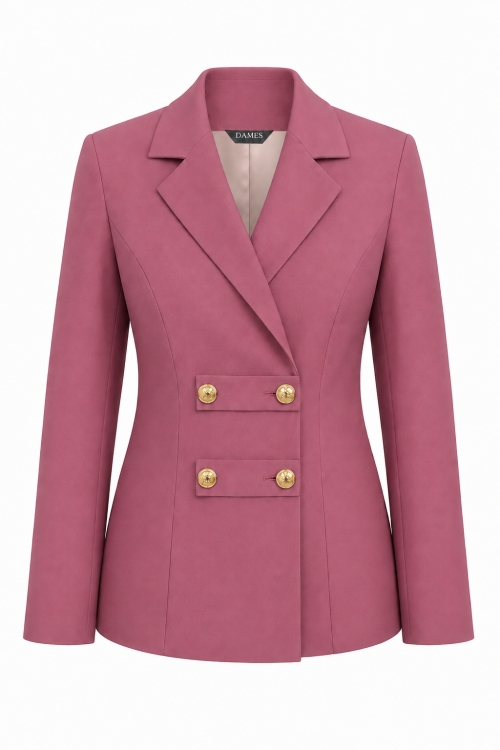 Sacou roz antic cambrat cu design in stil military