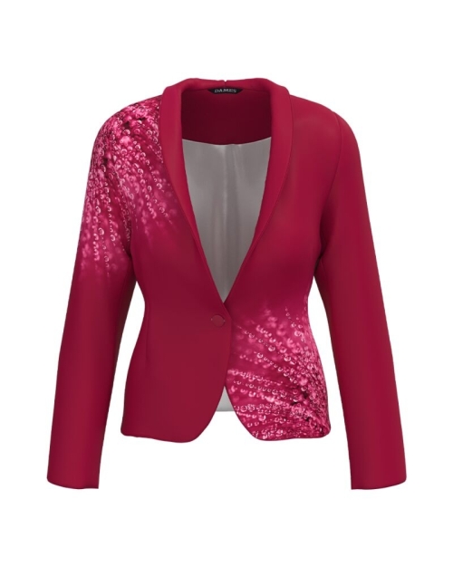 Sacou Viva Magenta cambrat imprimat Picaturi de roua CMD4109 - Img 1