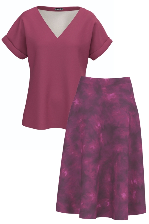 Set dama bluza si fusta Amurg Purpuriu