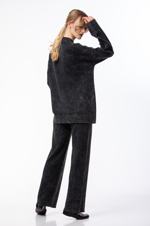 Set dama negru cu pantaloni drepti si bluza lejera - Img 5