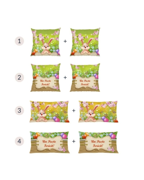 Set fete de perna decorative din catifea multicolora imprimate cu model de Paste CMD2467 - Img 2