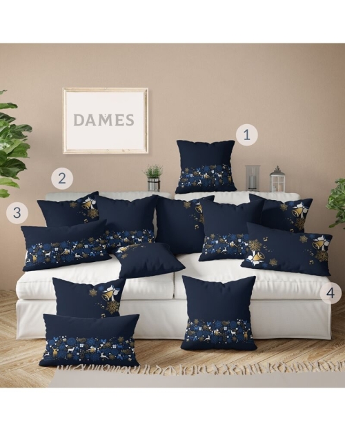 Set fete de perna decorative din satin albastru imprimat CMD3171 - Img 1