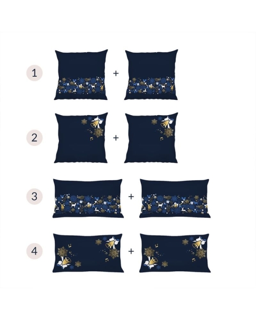Set fete de perna decorative din satin albastru imprimat CMD3171 - Img 2
