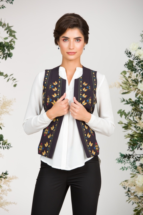Vesta neagra imprimata cu model Traditional CMD3080 - Img 1