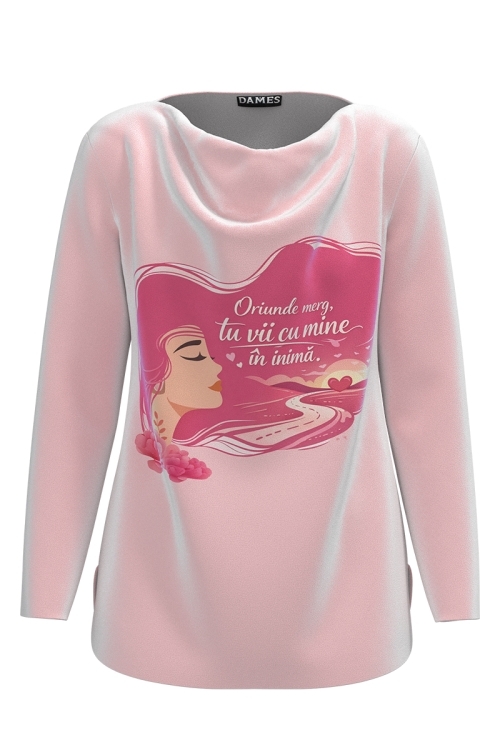 Bluza din catifea cu mesaj pentru Sora