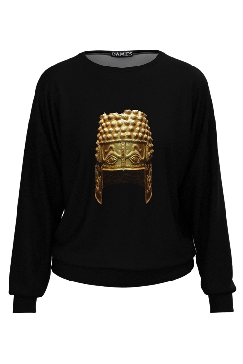 Bluza din catifea tip hanorac imprimata tezaur SS25