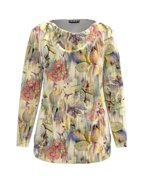 Bluza multicolora din catifea cu imprimeu floral AW24