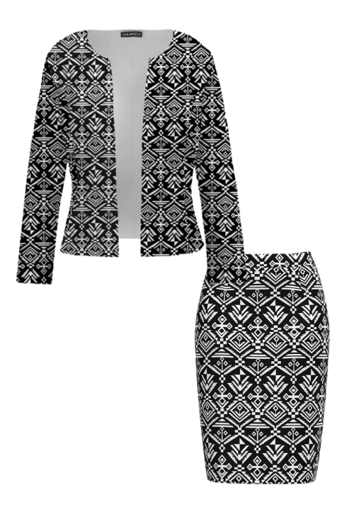 Costum dama fusta si sacou Aztec