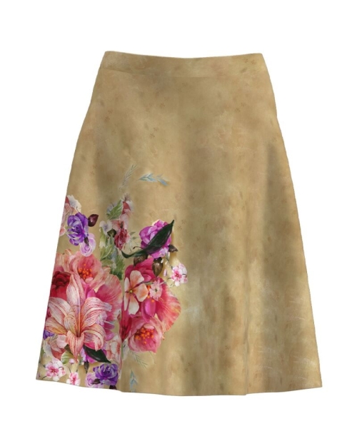 Fusta clos bej imprimata cu model floral CMD1613