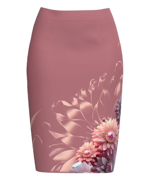 Fusta conica imprimata cu model floral CMD4417