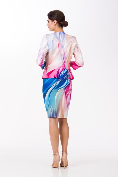 Fusta conica imprimata cu model multicolor SS24 - Img 3