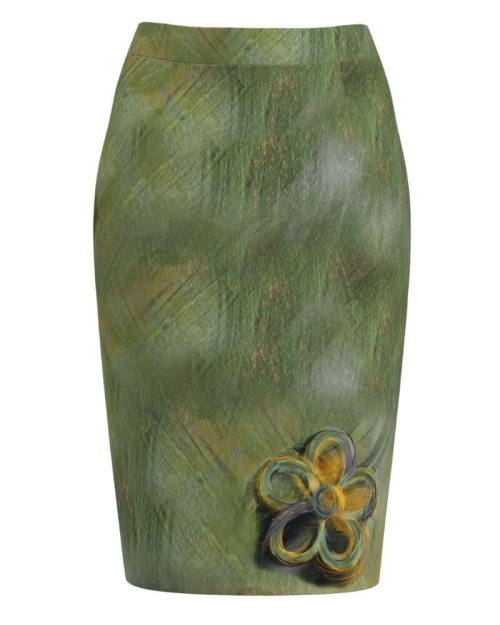Fusta conica verde imprimata cu model Floral CMD1211 - Img 1