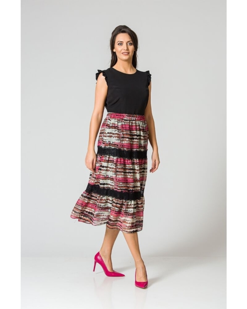 Fusta eleganta din voal Multicolor DM119 - Img 2