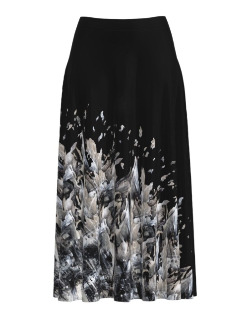 Fusta neagra lunga cu imprimeu abstract CMD1323