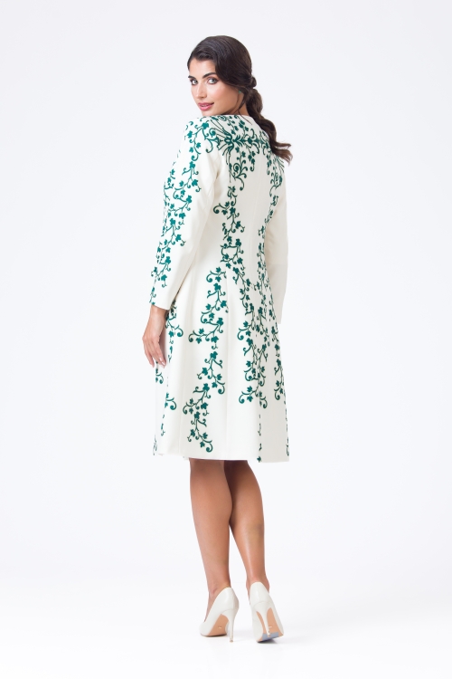 Pardesiu ivory subtire imprimat floral - Img 4