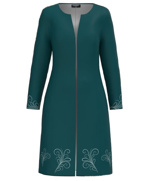 Pardesiu subtire verde imprimat cu model floral - Img 1