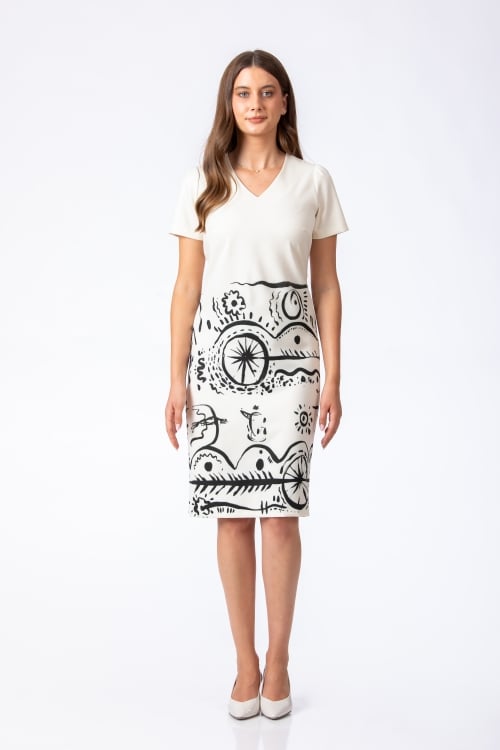 Rochie casual cu decolteu in V Art by Iulian COPACEL - Img 2