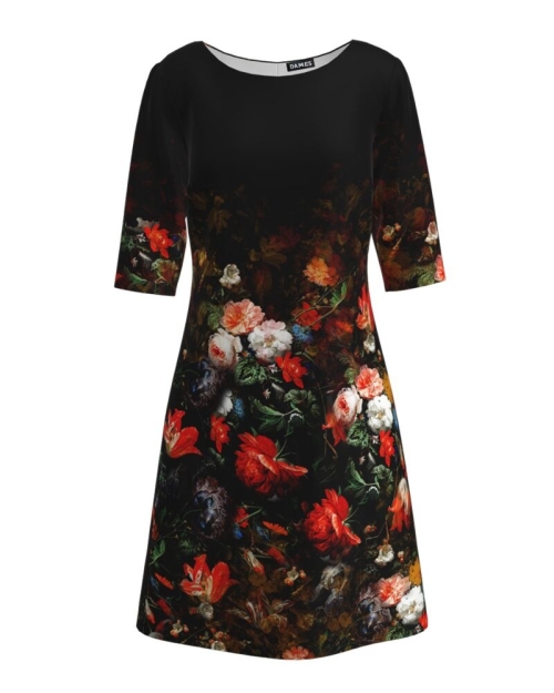 Rochie casual cu maneca imprimata digital floral Buchet CMD201 - Img 9