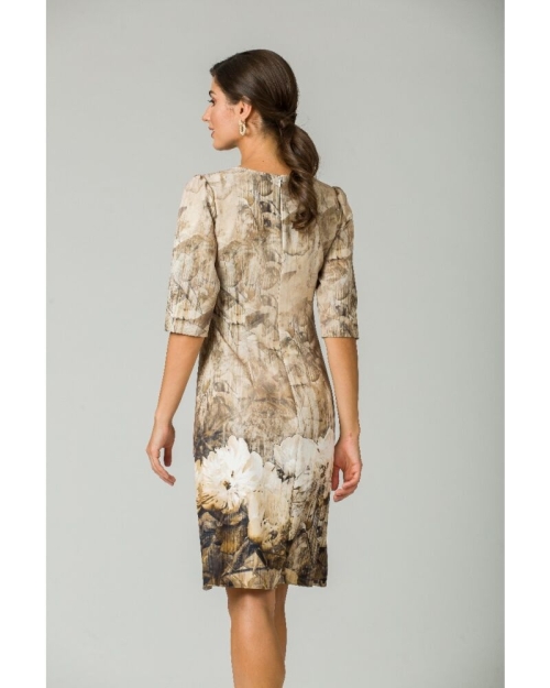 Rochie casual cu maneca imprimata digital floral Bujori CMD214 - Img 6