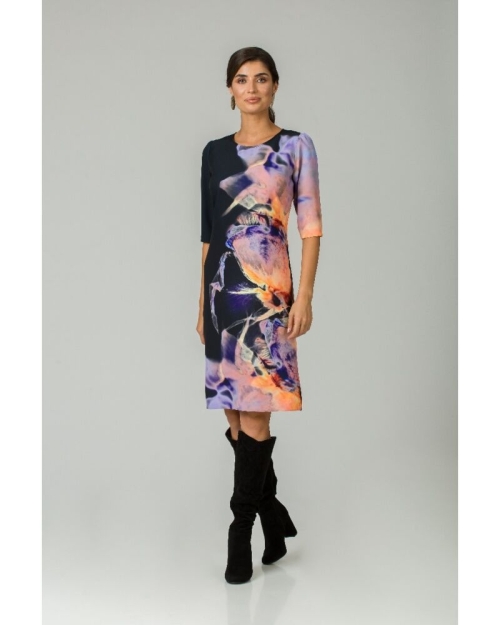 Rochie casual cu maneca imprimata digital floral Iris CMD199 - Img 5