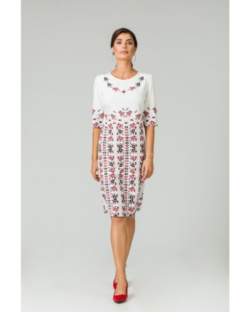 Rochie casual cu maneca imprimata digital traditional CMD211 - Img 5
