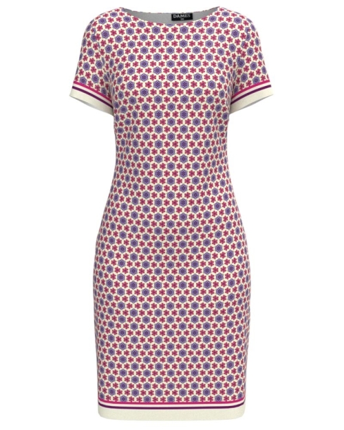 Rochie casual de vara cu maneca scurta si imprimeu multicolor CMD2915