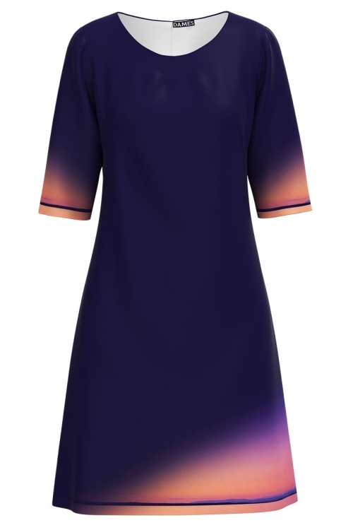 Rochie casual Digital Lavander imprimata cu model in degrade CMD3401 - Img 2