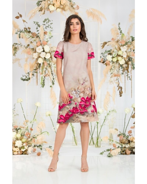 Rochie casual imprimata cu model floral CMD623 - Img 3