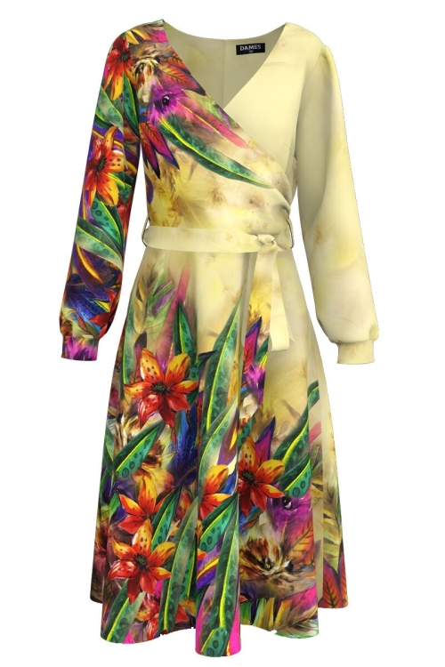 Rochie casual imprimata cu model Floral multicolor CMD3177 - Img 2