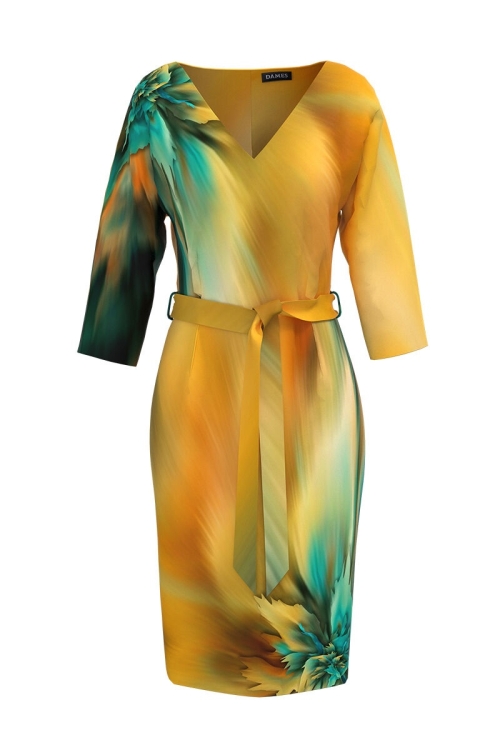 Rochie casual imprimata cu model multicolor CMD3475 - Img 2