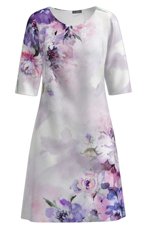 Rochie casual imprimata digital cu model floral CMD951 Stoc - Img 2