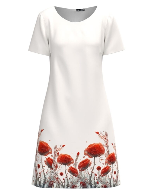 Rochie casual ivory imprimata cu model Maci CMD4214 - Img 1