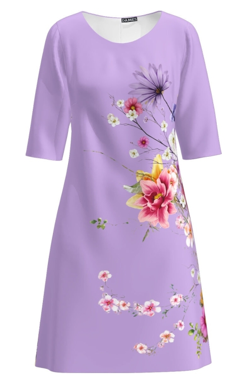 Rochie casual lila imprimata cu model Floral CMD2656 - Img 2