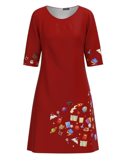 Rochie casual rosie imprimata Back To School CMD2997 - Img 1