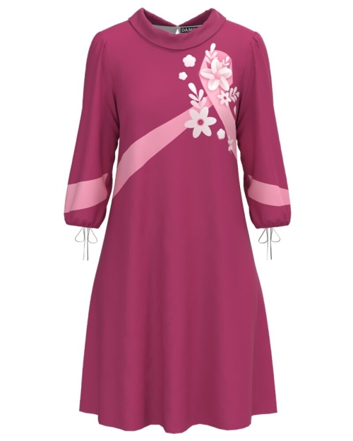 Rochie casual roz cu imprimeu Simbol CMD3255 - Img 1