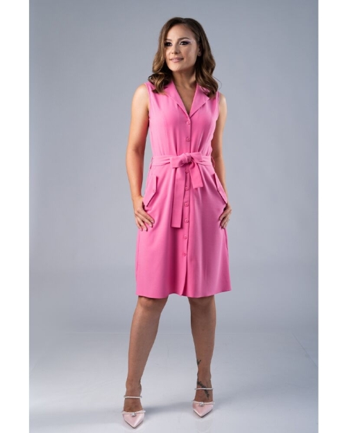 Rochie casual roz de vara fara maneci CMD4568 - Img 2