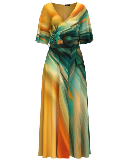 Rochie de seara lunga imprimata digital multicolora CMD1034 - Img 1