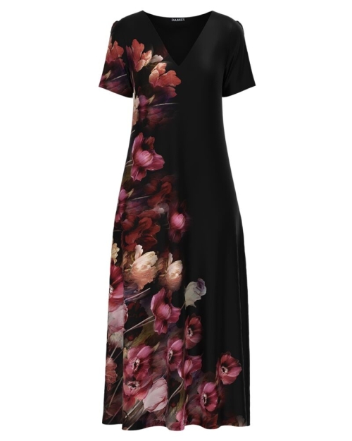 Rochie de vara lunga cu buzunare imprimata digital Floral CMD1175 - Img 1