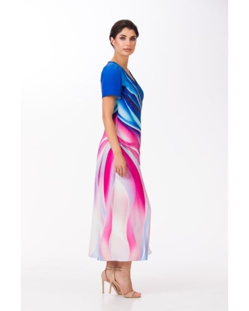 Rochie de vara lunga cu buzunare imprimata multicolor SS24 - Img 5