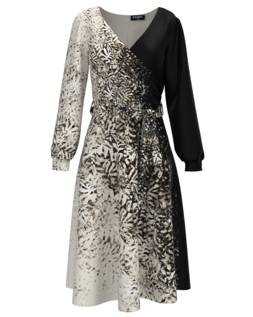 Rochie eleganta cu maneca lunga imprimata digital CMD1486 - Img 1