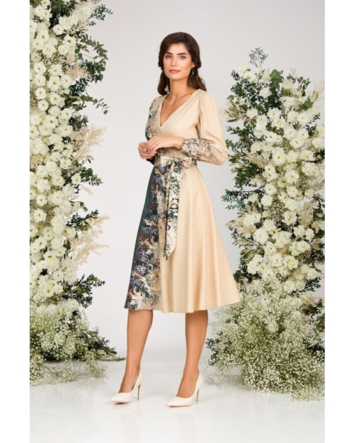 Rochie eleganta cu maneca lunga imprimata digital CMD1488 - Img 5