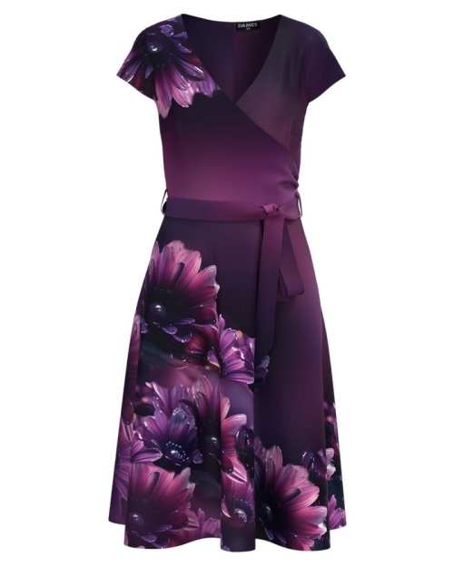 Rochie eleganta de vara cu maneca scurta imprimata Carciumarese CMD4355