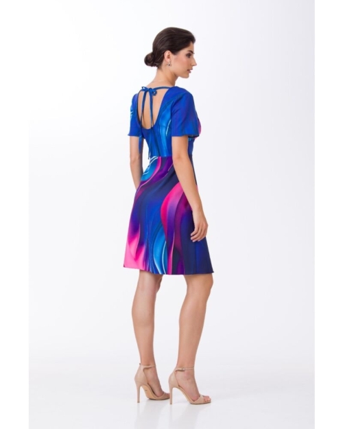 Rochie eleganta de vara imprimata multicolor abstract - Img 4