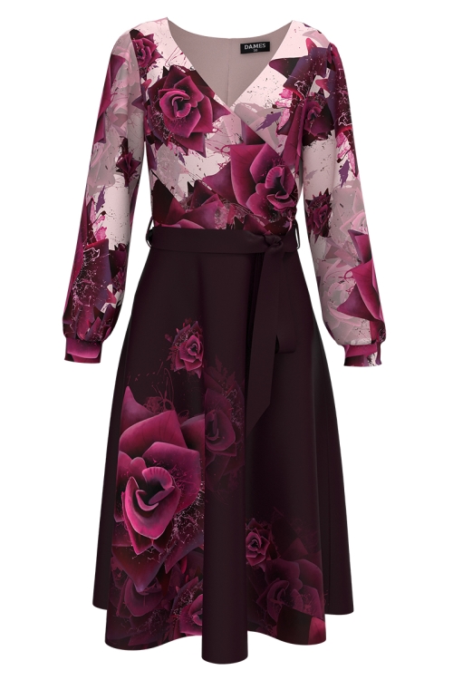 Rochie eleganta imprimata trandafiri SS25 - Img 4