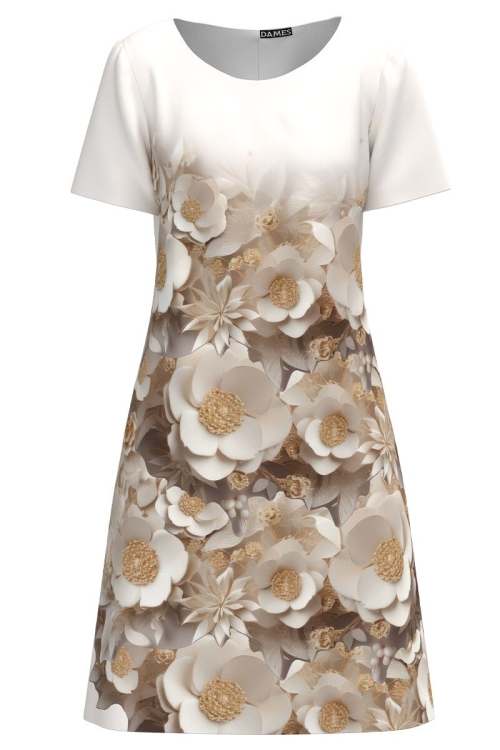 Rochie evazata imprimata cu model floral CMD4405 - Img 2